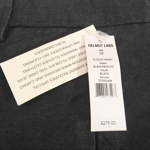 Denim black Helmut Lang slouchy skinny NWT 26 - Picture 3 of 6